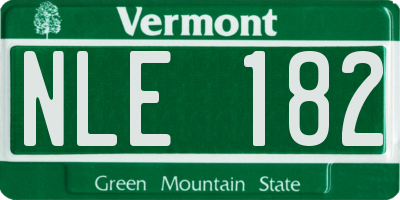 VT license plate NLE182