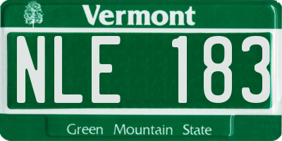 VT license plate NLE183