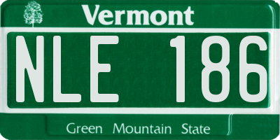 VT license plate NLE186