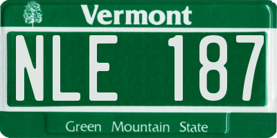 VT license plate NLE187