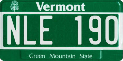 VT license plate NLE190