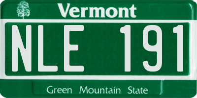 VT license plate NLE191