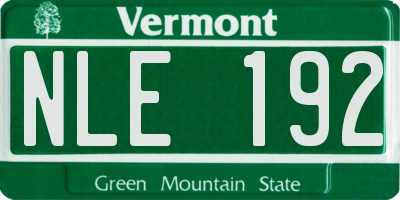 VT license plate NLE192