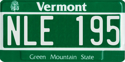 VT license plate NLE195
