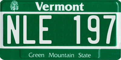 VT license plate NLE197