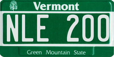VT license plate NLE200