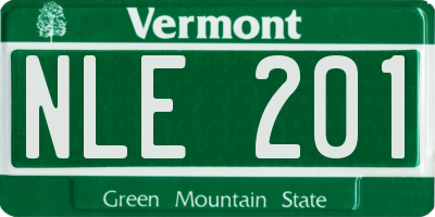 VT license plate NLE201