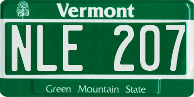 VT license plate NLE207