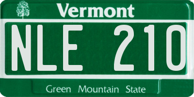 VT license plate NLE210