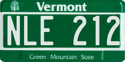VT license plate NLE212