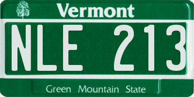 VT license plate NLE213