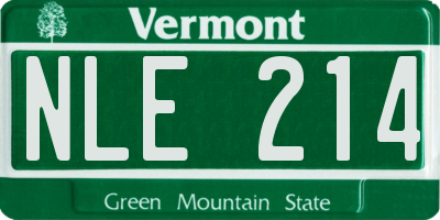VT license plate NLE214