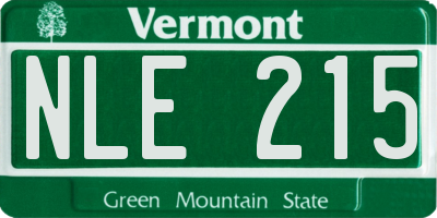 VT license plate NLE215