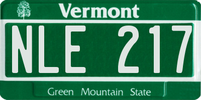 VT license plate NLE217