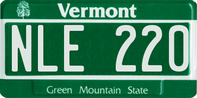 VT license plate NLE220