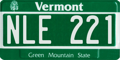 VT license plate NLE221