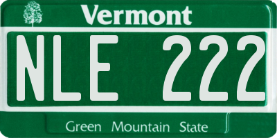 VT license plate NLE222