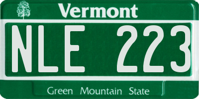 VT license plate NLE223