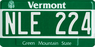 VT license plate NLE224