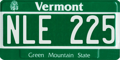 VT license plate NLE225