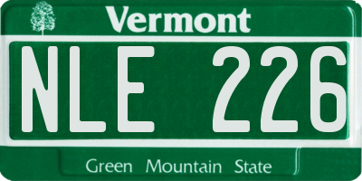 VT license plate NLE226