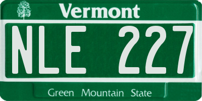 VT license plate NLE227