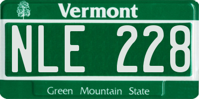 VT license plate NLE228