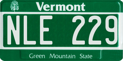 VT license plate NLE229