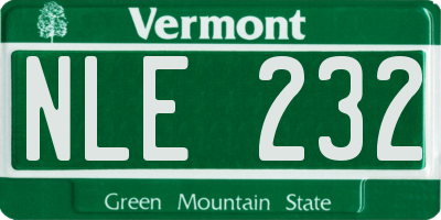 VT license plate NLE232