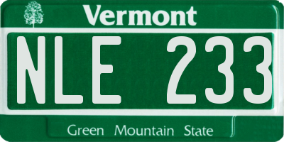 VT license plate NLE233