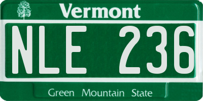 VT license plate NLE236