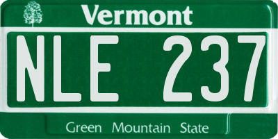 VT license plate NLE237
