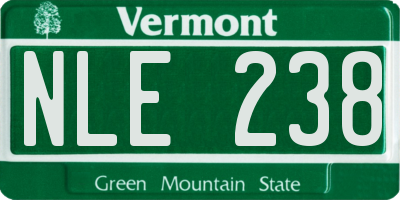 VT license plate NLE238