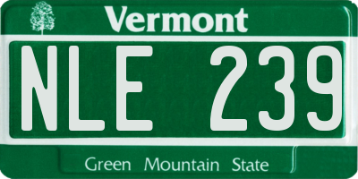 VT license plate NLE239