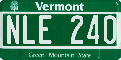 VT license plate NLE240