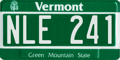 VT license plate NLE241