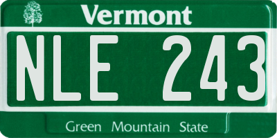 VT license plate NLE243