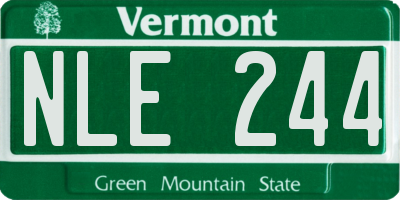 VT license plate NLE244