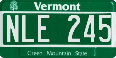VT license plate NLE245