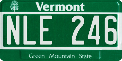 VT license plate NLE246