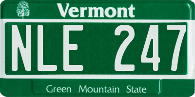 VT license plate NLE247