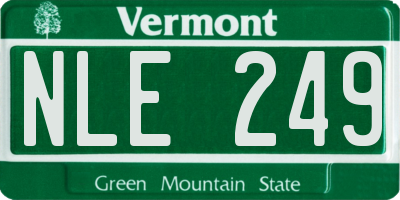 VT license plate NLE249