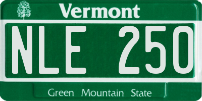 VT license plate NLE250