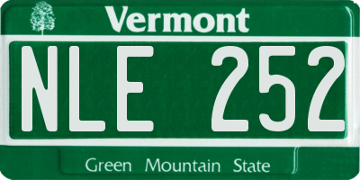VT license plate NLE252