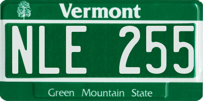 VT license plate NLE255