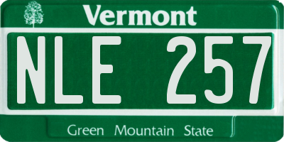 VT license plate NLE257