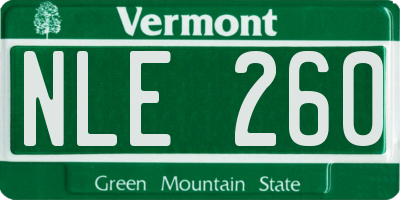 VT license plate NLE260