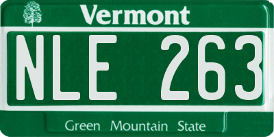 VT license plate NLE263