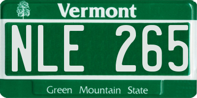 VT license plate NLE265