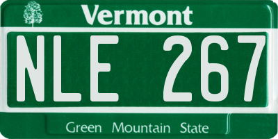 VT license plate NLE267